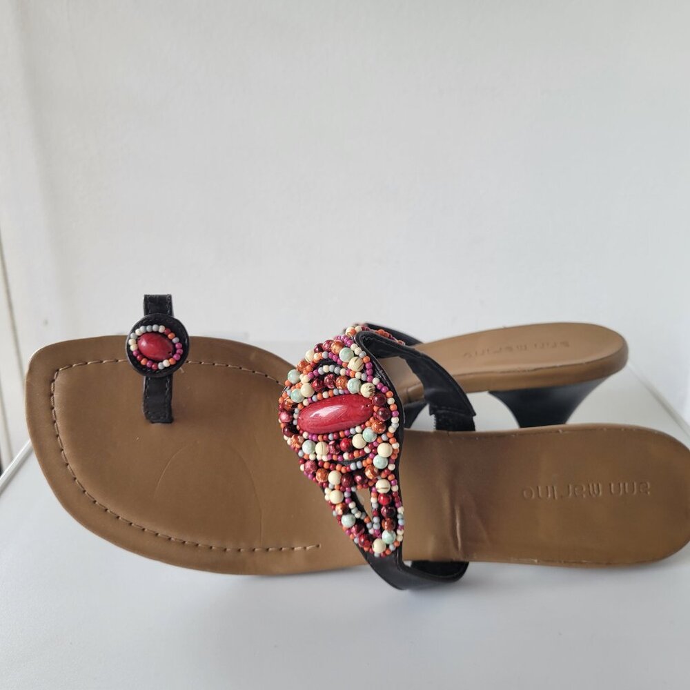 Ann Marino Beaded Bohemian Thong Sandal (Size: 10) - Picture 6 of 7